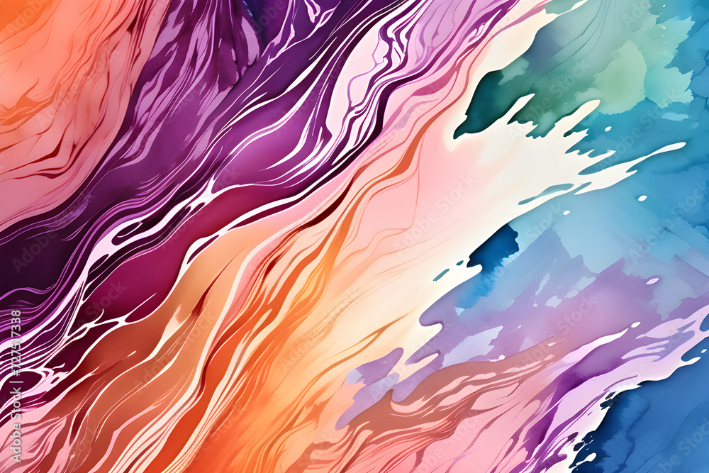Closeup of abstract watercolor paint background. Generative AI (생성형 AI) Closeup of abstract watercolor paint background. Generative AI (생성형 AI)