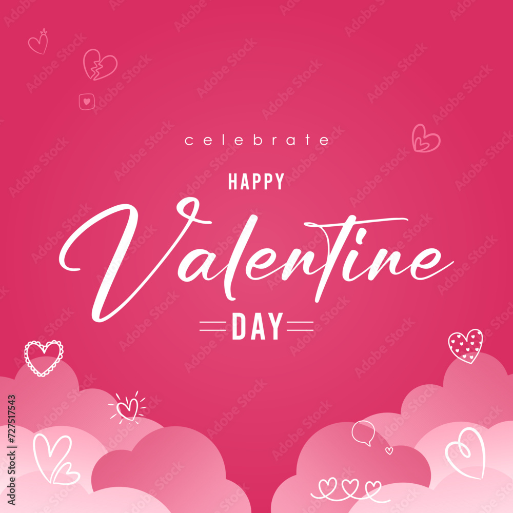 Celebrate Valentines day concept card. 