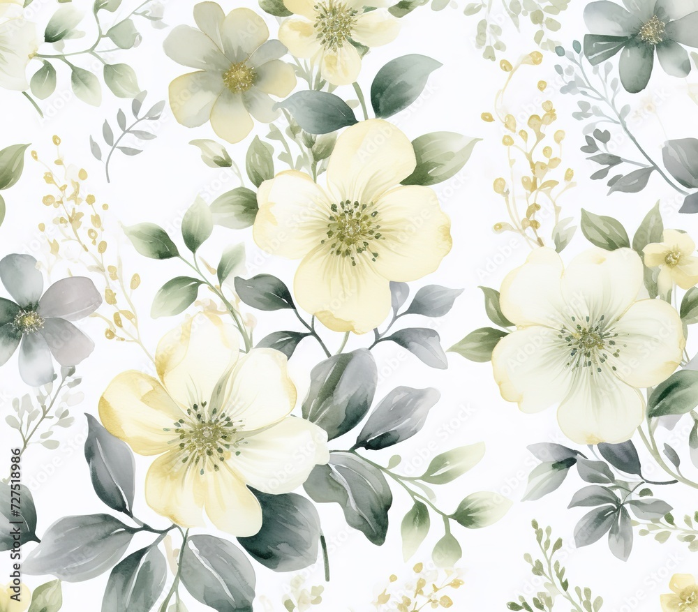 White flower frame on a beautiful white background
