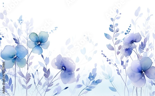 Simple blue flowers on a wooden background