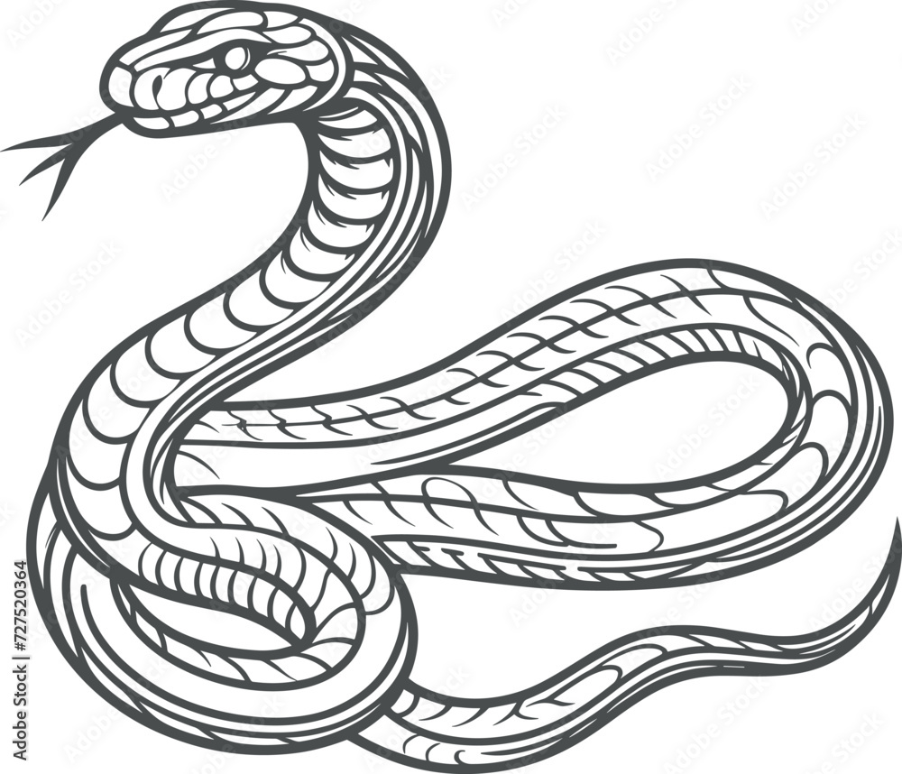 Snake sketch hand drawn vector illustration on white background generated by Ai Snake sketch hand drawn vector illustration on white background generated by Ai