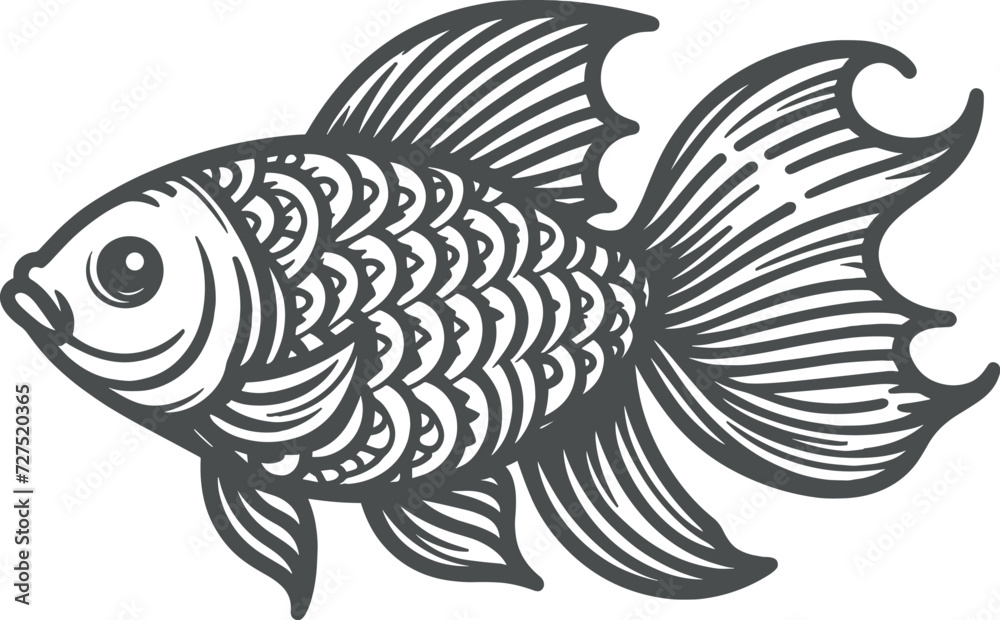 Fish sketch hand drawn in doodle style Vector illustration on white background generated by Ai