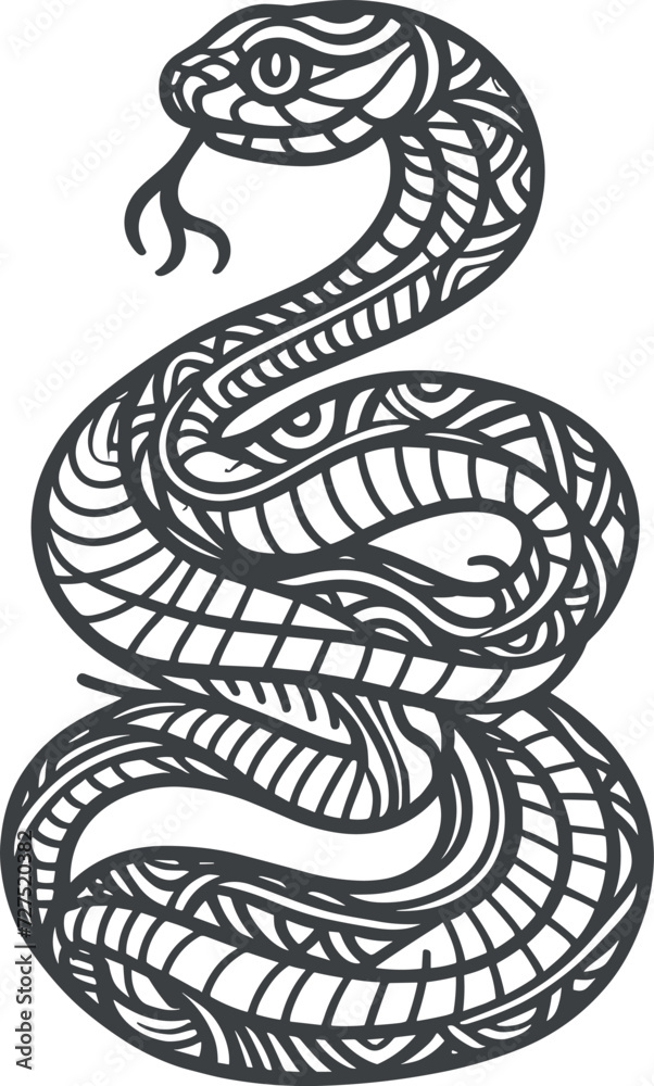 Snake sketch hand drawn vector illustration on white background generated by Ai Snake sketch hand drawn vector illustration on white background generated by Ai