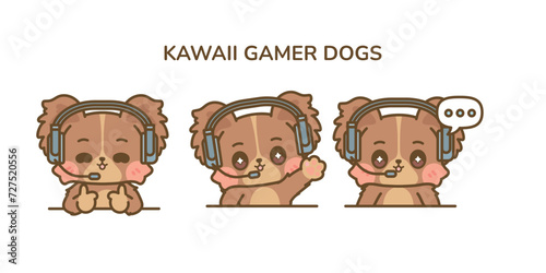 kawaii gamer dogs