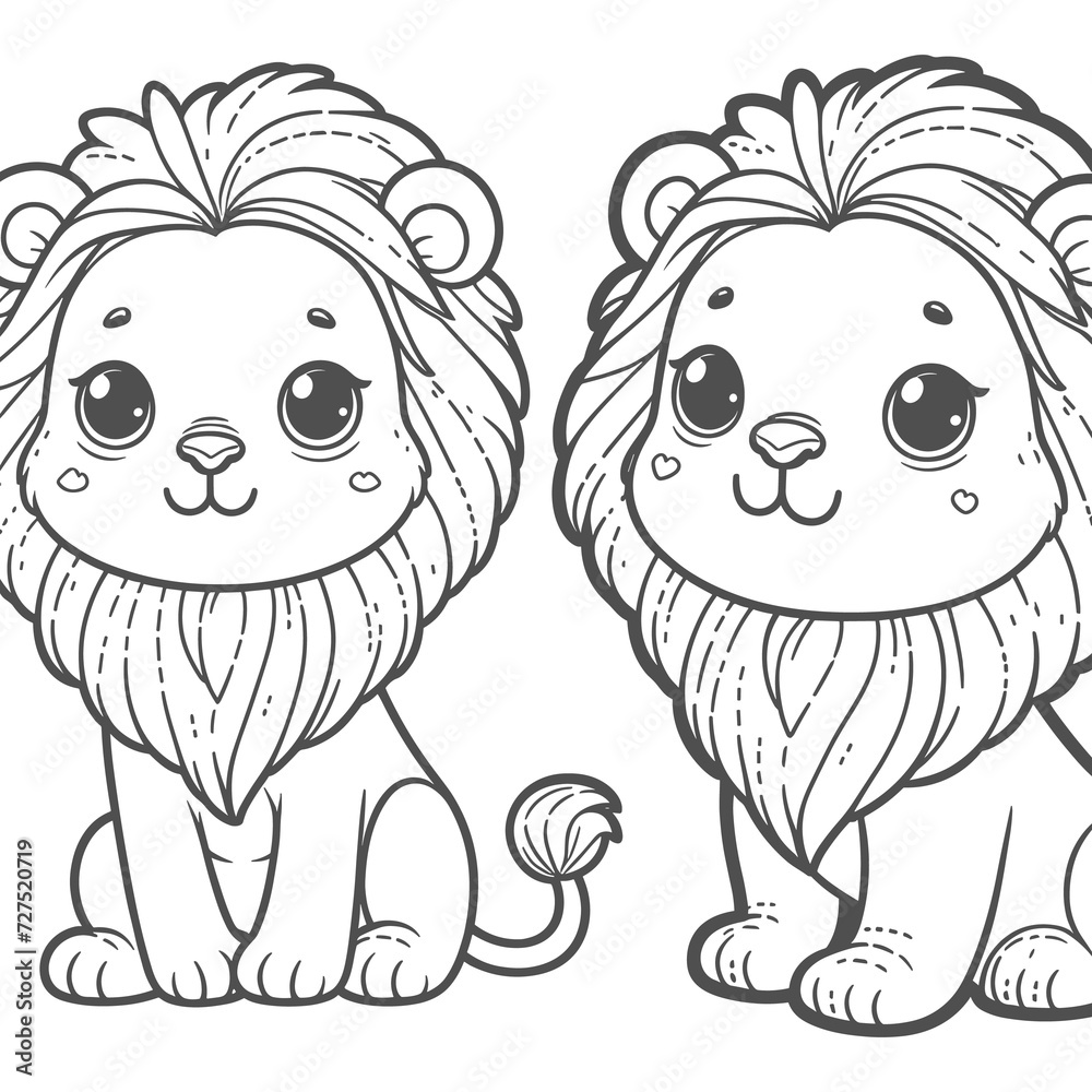 Cute lion Cartoon character hand drawn vector illustrations generated by Ai Cute lion Cartoon character hand drawn vector illustrations generated by Ai