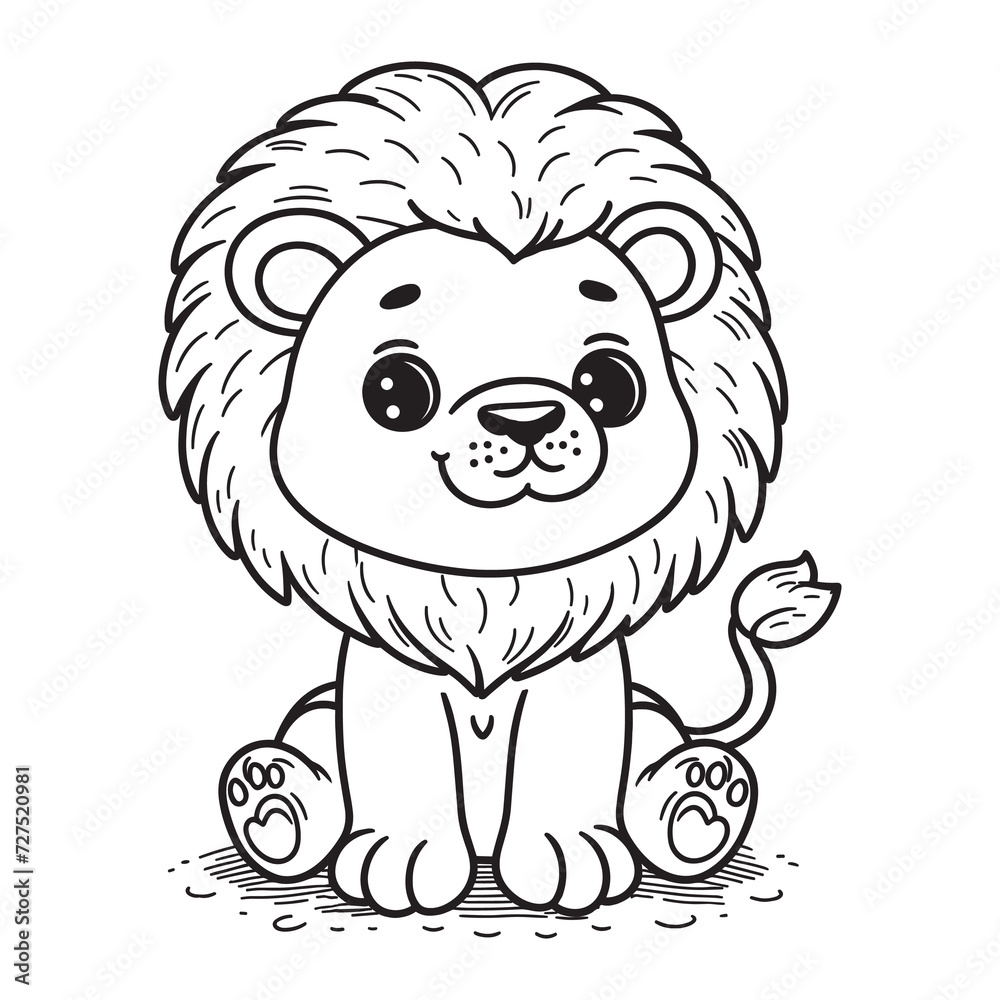 Lion outline Vector illustration generated by Ai Lion outline Vector illustration generated by Ai