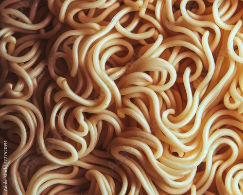 Texture of curly noodles. Food background