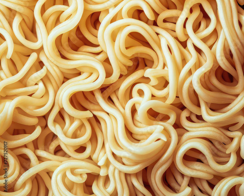 Texture of curly noodles. Food background