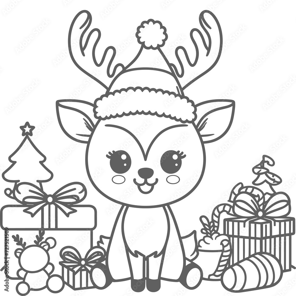 Cute deer vector illustration generated by Ai