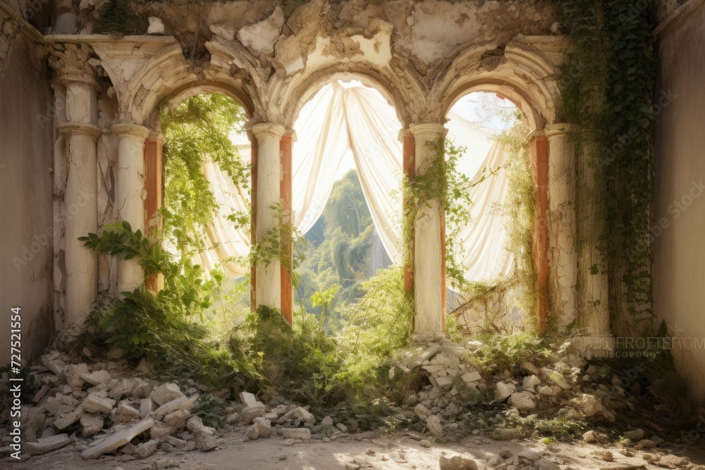 Fototapeta premium Vintage window of an old house.