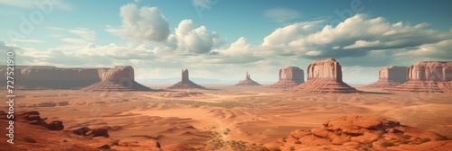 Valokuva Panoramic view of landscape of American’s Wild West with desert sandstones