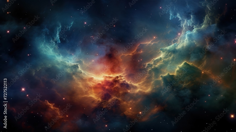 Abstract background pattern of a nebula galaxy in space. - obrazy, fototapety, plakaty 