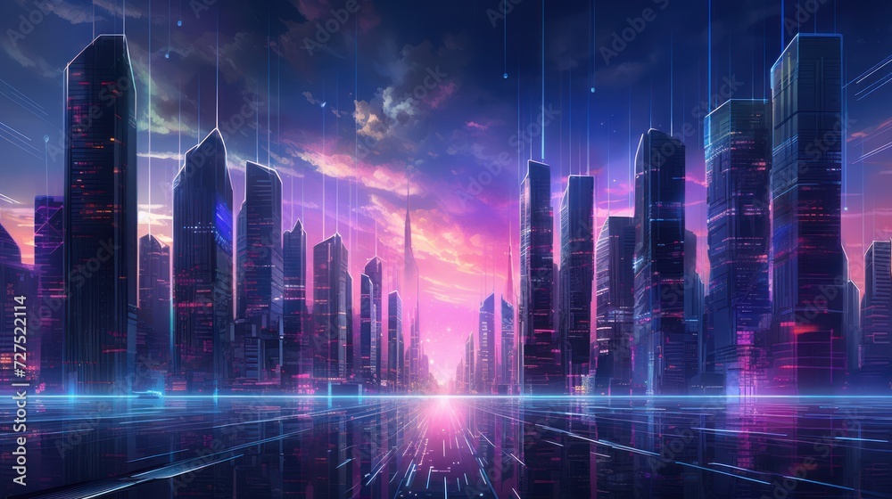 Wall paper for PC a future city with modern skyscrapers. Wall paper for PC a future city with modern skyscrapers.