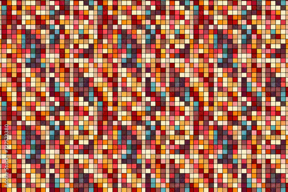 Pixelated Warmth: Mosaic of Autumn Hues Pixelated Warmth: Mosaic of Autumn Hues
