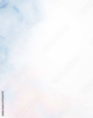 Abstract Blue painted watercolor paper background texture, pastel watercolor design with digital painted for template