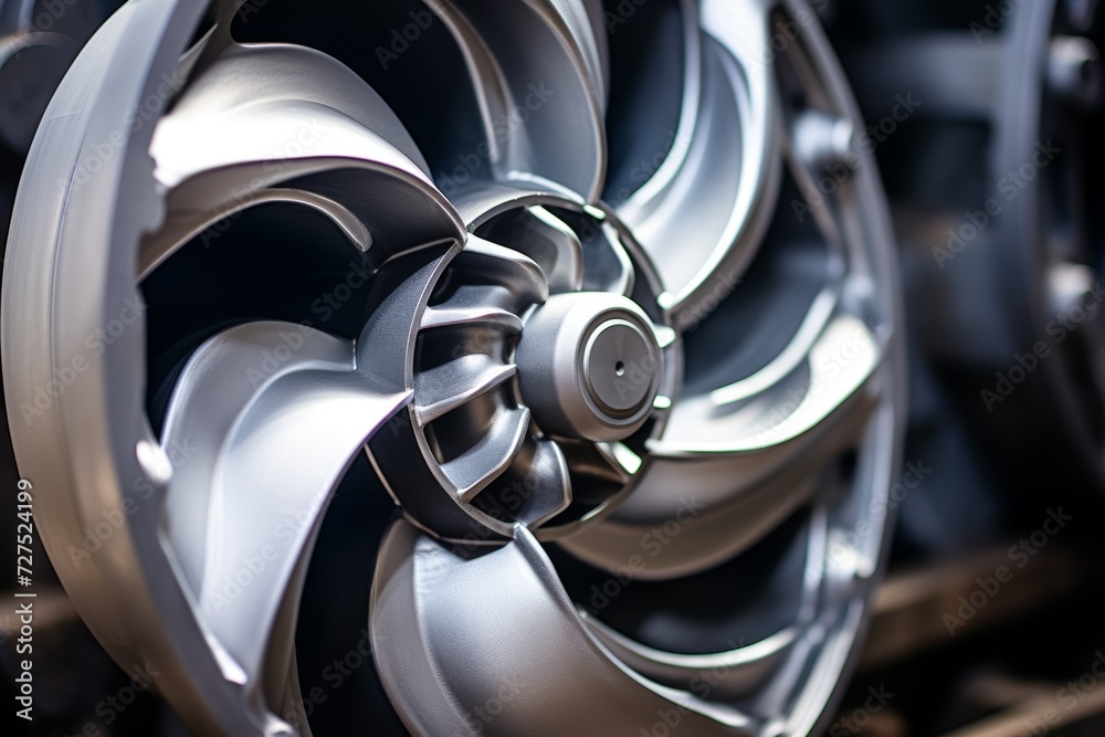 A Detailed View of a Pump Impeller in an Industrial Setting, Showcasing its Intricate Design and Essential Role in Fluid Movement A Detailed View of a Pump Impeller in an Industrial Setting, Showcasing its Intricate Design and Essential Role in Fluid Movement