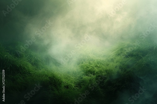 The early morning mist weaves through the dense greenery, casting an enchanting glow over the tranquil forest floor.