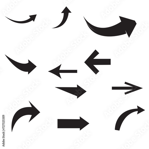 Set arrow icon. Collection different arrows sign. Black vector arrows – vector