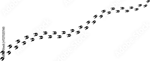 silhouette Pig footprint trail vector illustration