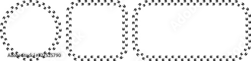 black white pig footprint trail frame set