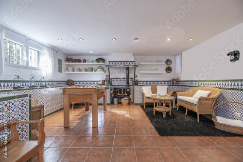 A cellar or games room with a table football