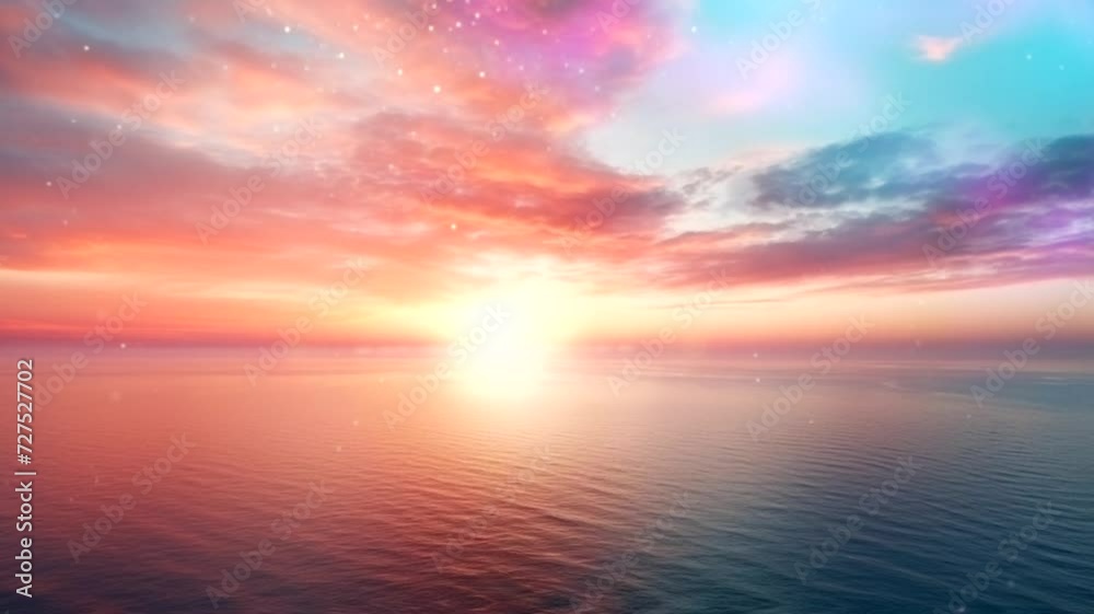 	
Orange cloudy sunset sea scene, 4k animated virtual repeating seamless	
