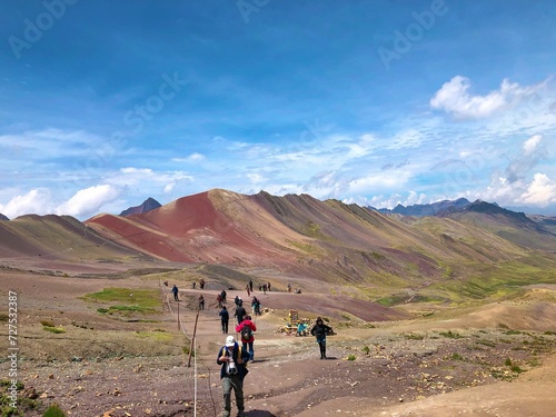 [Peru] Colorful mountain scenery from the summit of Vinicunca mountain (Rainbow mountain)