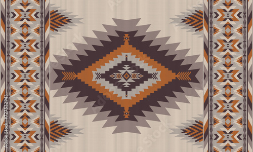 American tribal ethnic native pattern.Traditional Navajo,Aztec,Apache,Southwest and Mexican style fabric pattern.Abstract vector motifs pattern.For fabric,clothing,blanket,carpet,woven,wrap,decoration