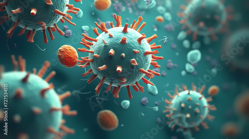 Macroscopic observation of organisms bacteria and cells and viruses under laboratory microscope