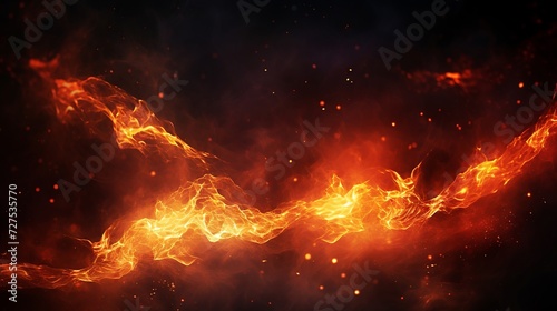 Abstract fiery sparks on a dark backdrop, vibrant energy concept