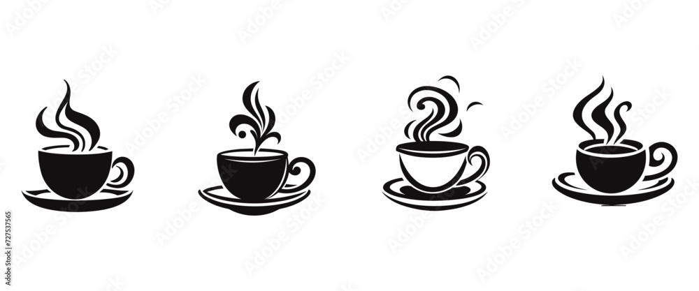 Coffee cup vector logo design template. Vector coffee shop labels. vector illustration design