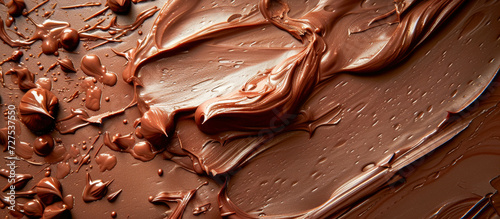 Hyperdetailed close up shot banner of Whipped chocolate cream fudge - Great background for ads layout design, Menu, Gelateria, website and blogs