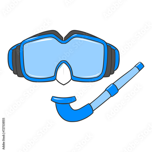 blue diving goggles illustration isolated vector