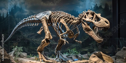 Tyrannosaurus Rex dinosaur fossil on display © Brian