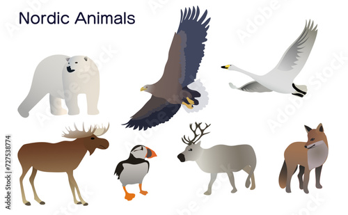 北欧の動物のイラスト