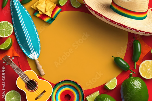 Cinco de Mayo background, Mexican celebration