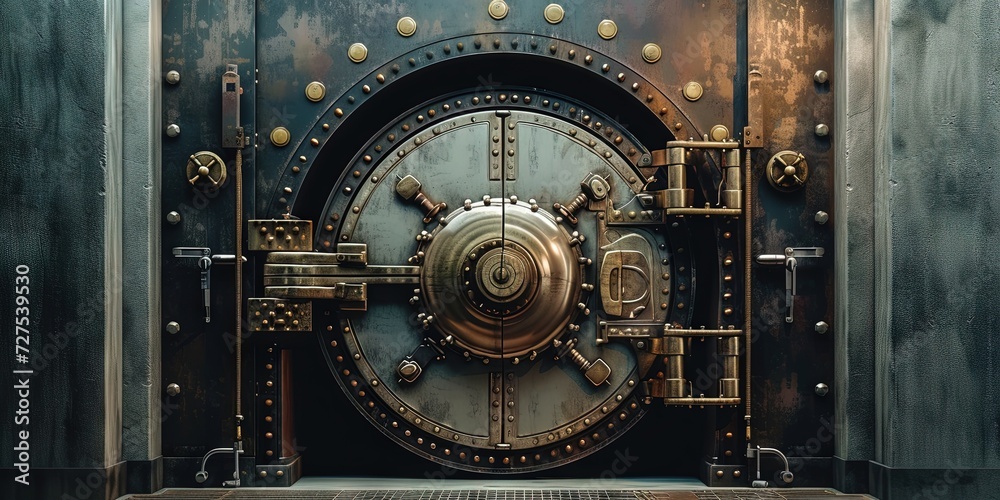 Bank vault door for security and safe financial protection