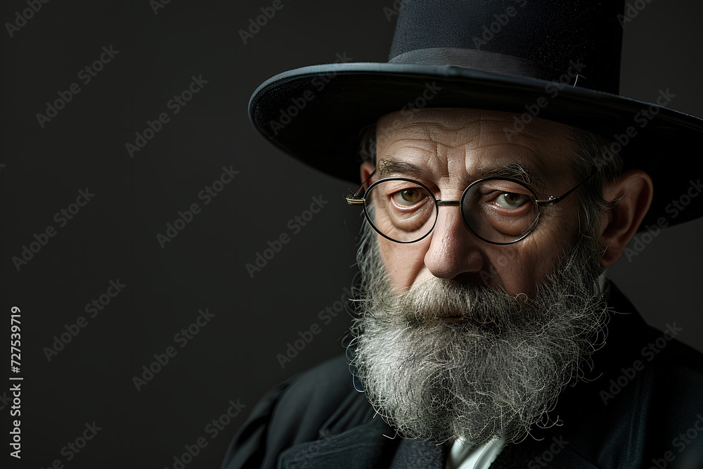 portrait of a Jewish man in traditional dress. Studio shot portrait of a Jewish man in traditional dress. Studio shot