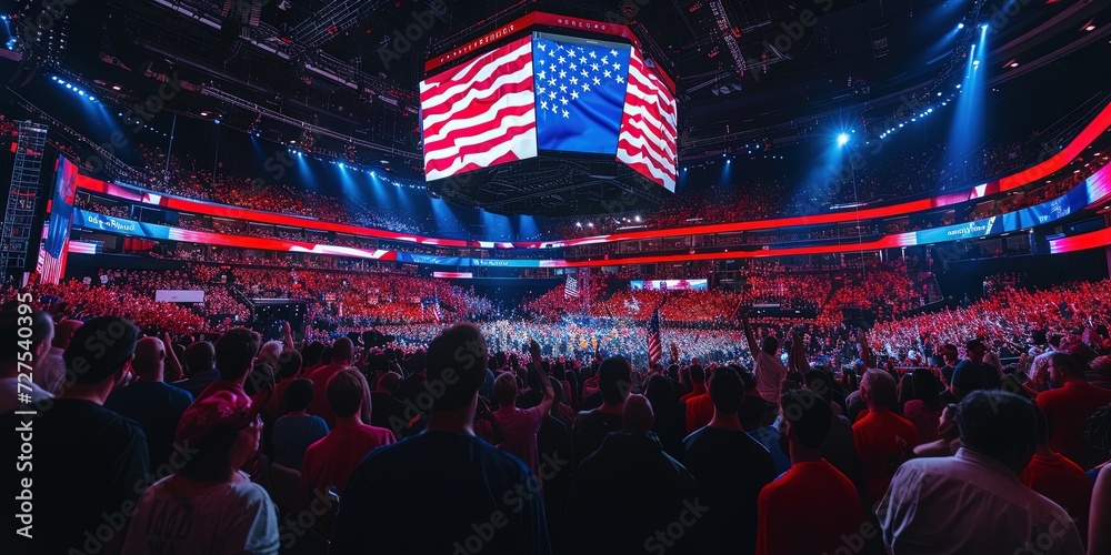 Republican national convention, conservative politics concept for 2024 American presidential election - obrazy, fototapety, plakaty 