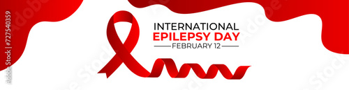 International Epilepsy Day vector. epilepsy awareness ribbon vector isolated on a white background. The second Monday of February each year. Important day. banner, cover, poster, card, flyer, ADS.