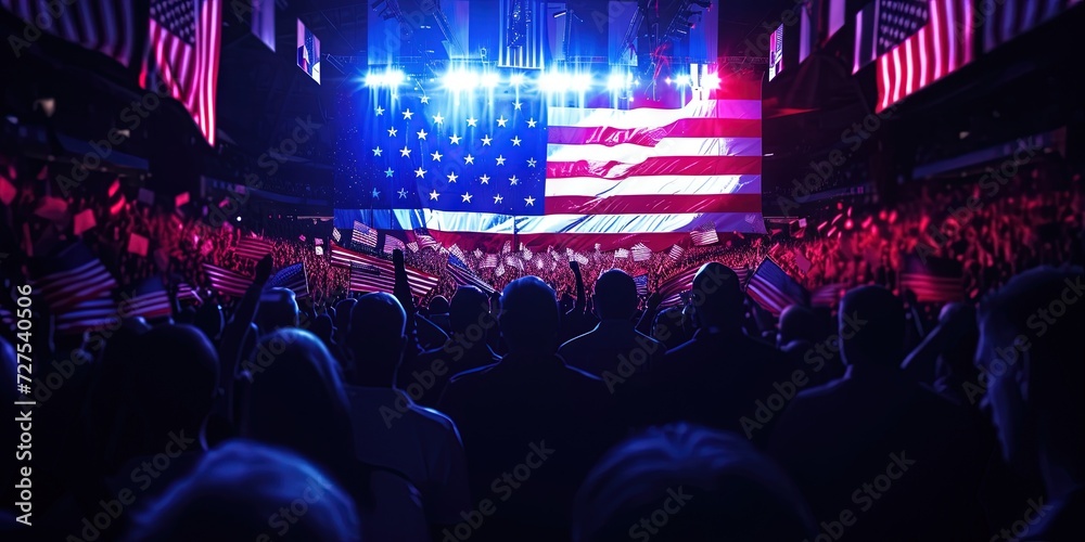 Republican national convention, conservative politics concept for 2024 American presidential election - obrazy, fototapety, plakaty 