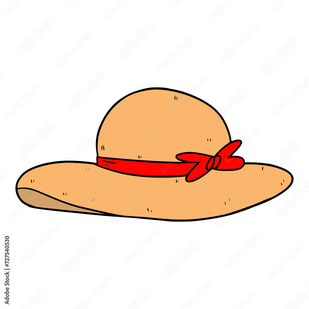 beautiful straw hat illustration isolated vector beautiful straw hat illustration isolated vector