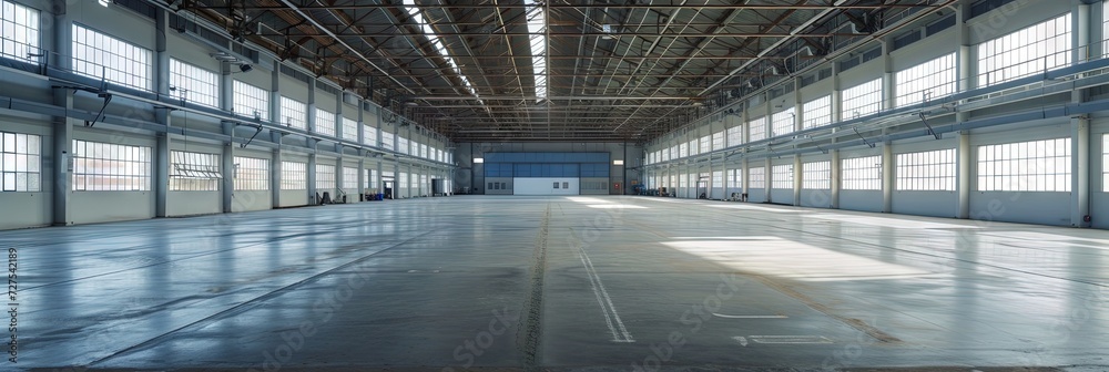 Interior of an empty warehouse space Interior of an empty warehouse space