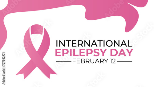 Epilepsy Awareness Month concept. Banner template with purple ribbon and text. It ,s understanding and awareness of epilepsy. Banner, flyer, web, poster, card, background design. Vector illustration
