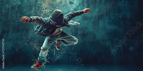 Break dancing in an urban setting