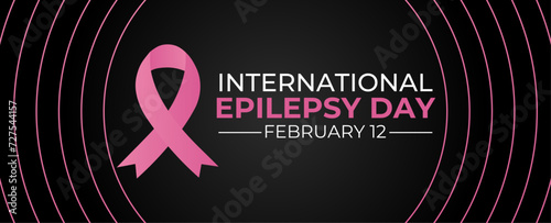 International Epilepsy Day vector. epilepsy awareness ribbon vector isolated on a black background. The second Monday of February each year. Important day. banner, cover, poster, card, flyer, ADS.