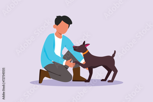Urban Pet concept. Colored flat vector illustration isolated.
