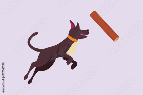 Urban Pet concept. Colored flat vector illustration isolated.