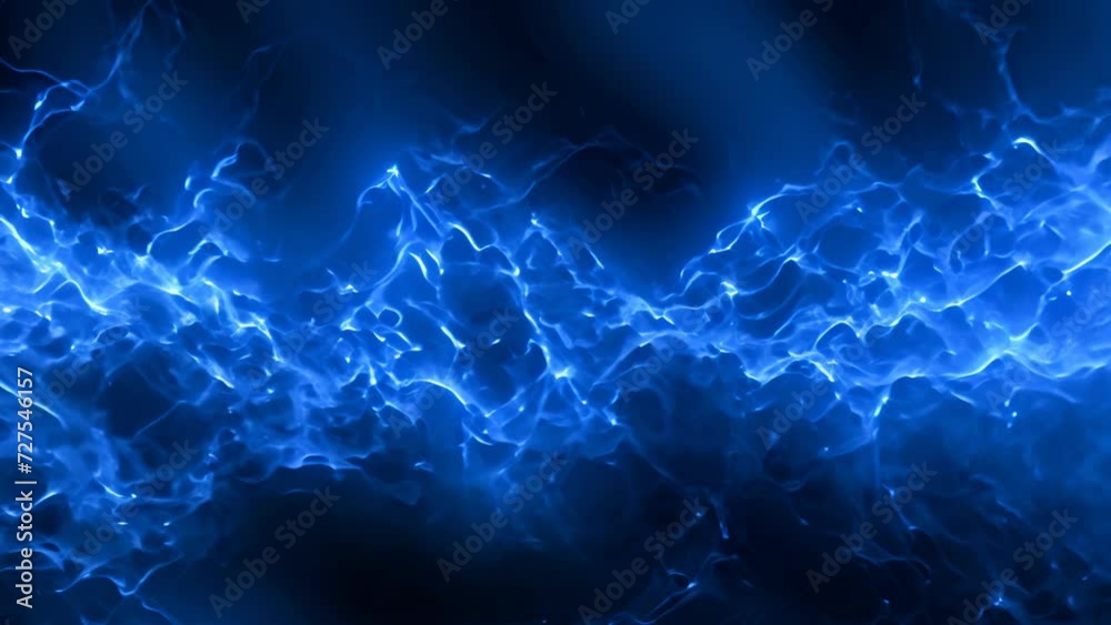 Numerous electric branches emitting a pale blue glow intersect, filling the space with high-tension energy
