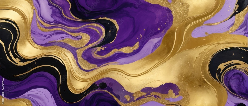 Luxurious gold ink abstract background with watercolor elements, evoking oceanic beauty.